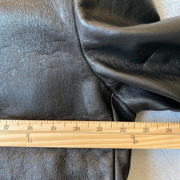 VTG Elegante by Grais Mens Black Leather Jacket with Zip Out Sherpa Vest Size L - Picture 9 of 12